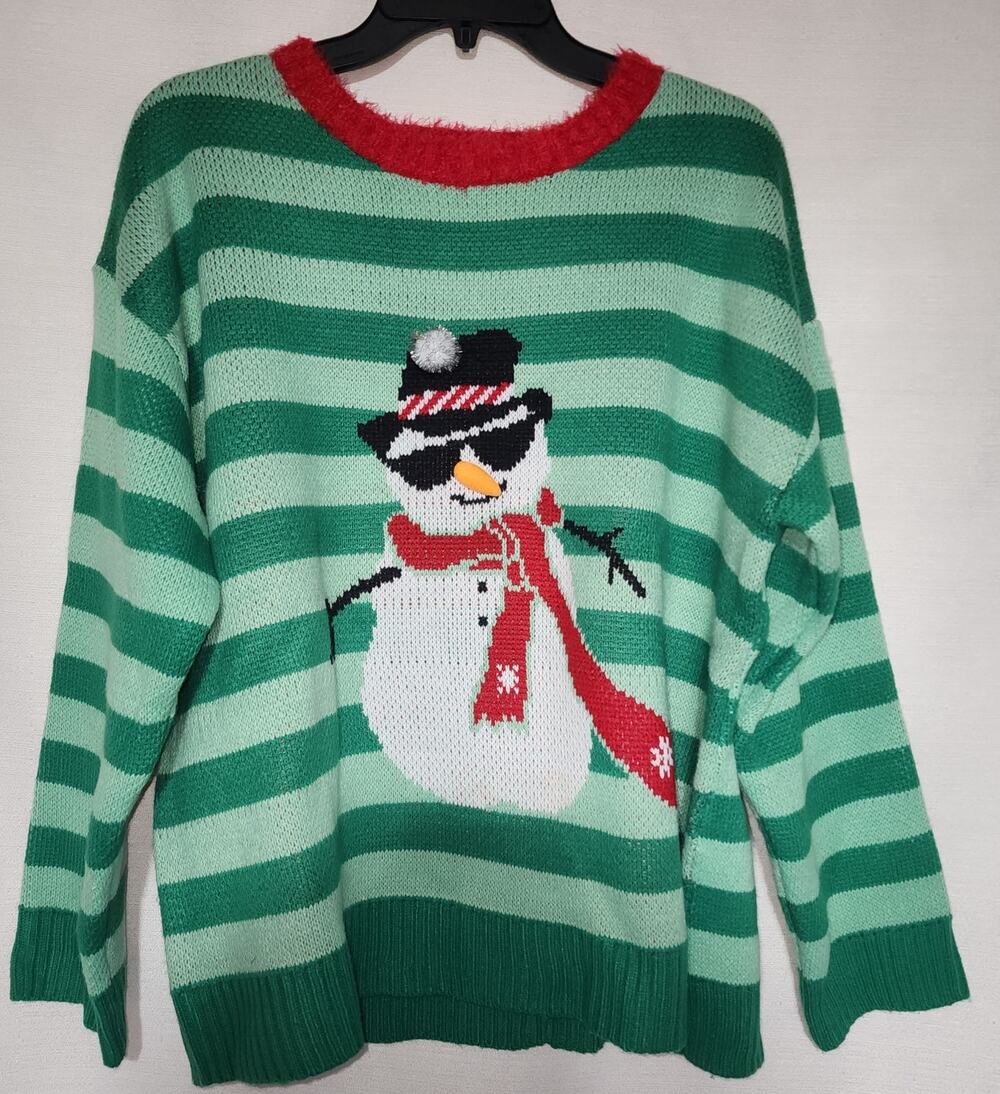 Snow man ugly Christmas sweater by 33 degrees men's 1X